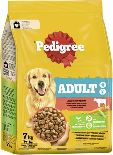 PEDIGREE Adult Trockenfutter mit Rindfleisch und Gemüse für Erwachsene Hunde 10 kg 7 kg