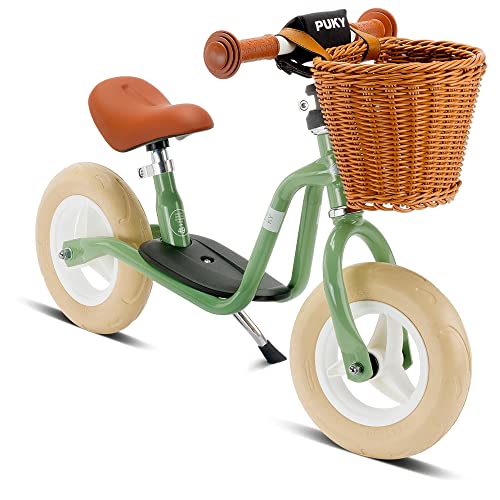 PUKY LR M CLASSIC sicheres und stylisches Laufrad Lenker Sattel höhenverstellbar rutschfestes Trittbrett für Kinder ab 2 Jahren Retro-Grün