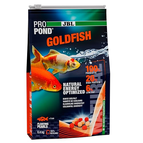 JBL PROPOND Goldfish 0 4kg 3 L Ganzjahresfutter Perlen für Schleierschwänze Fördert Gesundheit kräftige Farben Artgerechte Ernährung Schwimmend ab 10 C