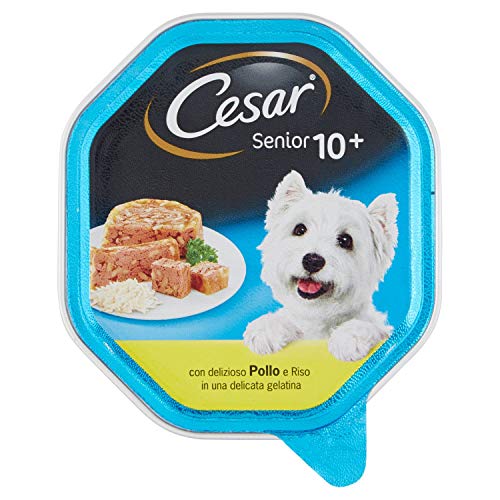 24er Pack Cesar Senior mit Huhn-Stueckchen und Reis 150g