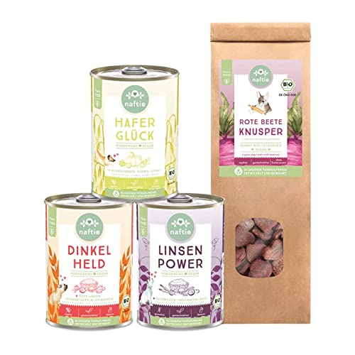 naftie veganes Hundefutter Bio Veggie Box klein - 3 Hundenassfutter Sorten vegane Hundeleckerlis