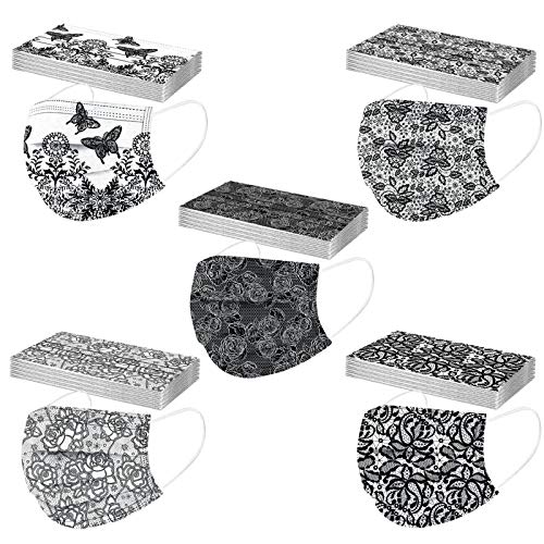 AMDOLE 50 Stück Mundschutz Erwachsene Multifunktionstuch Maske Einweg 3 lagig Bunt Mund und Nasenschutz Einmal MNS Mund-Tuch Mundbedeckung Atmungsaktiv Bandana Halstuch Schlauchtuch