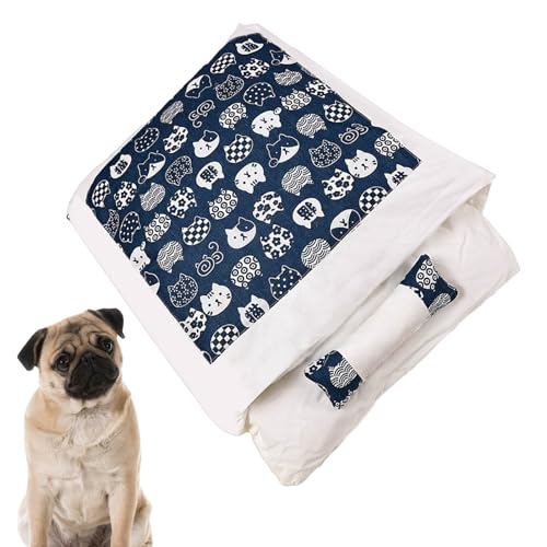Nevalerra Warme Katzen Schlafsack Hundehaus Weich - Winter Hundenest Weiches Kätzchen Nest Bett - für Tierliebhaber Indoor Zuhause Büro Wohnbereich Schlafbereich Arbeitszimmer Wohnung Erholungsphase