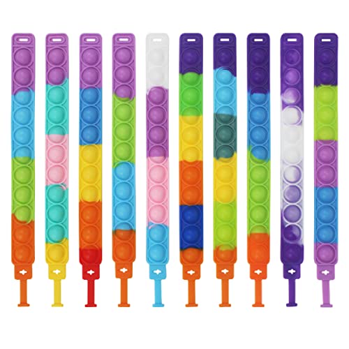 Popit Armband Set - 10 Stück Bubble Fidget Spielzeug für Kinder und Erwachsene