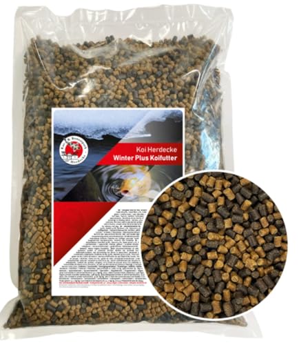 Koi Herdecke - 2 5 kg Koifutter Plus sinkend für Herbst Winter Sinkende Pellets von 4 5 mm geeignet für Zierfische - Goldfische - Orfe - Shubunkin 2 5 Kilo Pack - Alleinfuttermittel