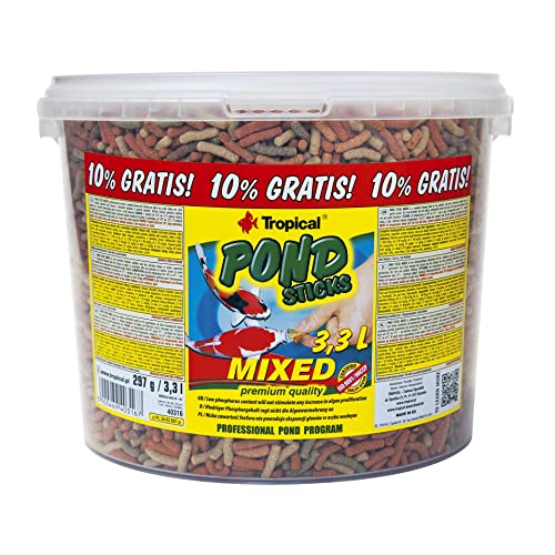 Pond Sticks Mixed 3 3L 270g - Schwimmende Teichfischfutter-Sticks für Goldfische Koi und alle Kaltwasserfische