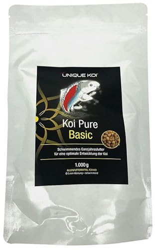 Unique Koi Koi Pure Basic 5 mm 1 kg Schwimmendes Ganzjahresfutter BiotopfischFutter Fischfutter Teichfutter Koifutter Winterfutter Schwimmfutter Herbstfutter