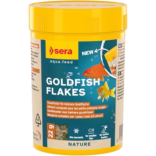 sera Goldfish Flakes 100 ml 22 g Hauptfutter für kleine Goldfische Kaltwasserfische leicht verdauliche Flocken mit Insektenmehl fördert Wachstum Farben wasserstabil