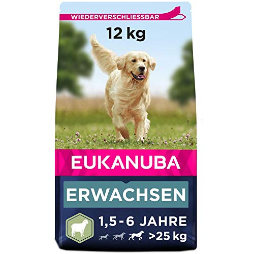 Eukanuba Hundefutter mit Lamm Reis für große Rassen - Trockenfutter für ausgewachsene Hunde 12 kg
