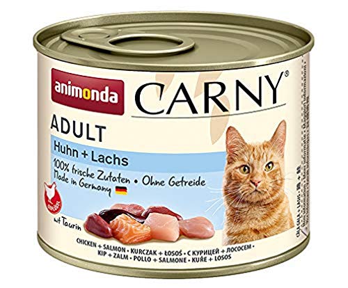 animonda Carny Adult Katzenfutter fÃ¼r ausgewachsene Huhn Lachs 6x 200 g