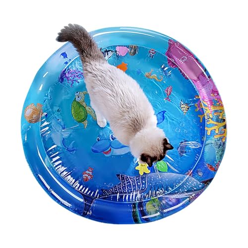 Sensorische Wasserspielmatte Für Katzen Sommerwasserkühle Spielmatte Katzenspielzeug Für Gelangweilte Hauskatzen Wassersensormatte Mit Fisch Für Die Spielmatte Von Haustierkatzen