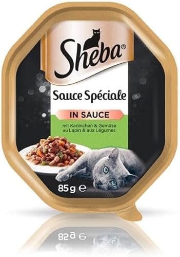 Sheba Katzenfutter Sauce Sp ciale für ausgewachsene Katzen - hochwertiges Nassfutter für Katzen mit Kaninschen und Gemüse 11 Schalen 11 x 85 g