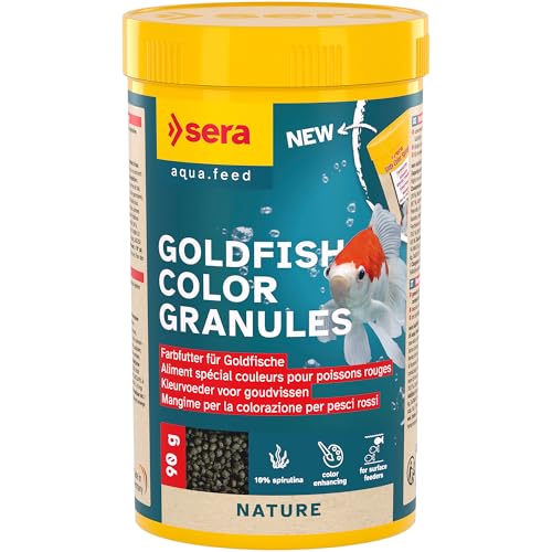 sera Goldfish Color Granules 250 ml 90 g Fischfutter Farbfutter für Goldfische schwimmendes Granulat mit 10% Spirulina zur natürlichen Farbverstärkung Vitalitätssteigerung