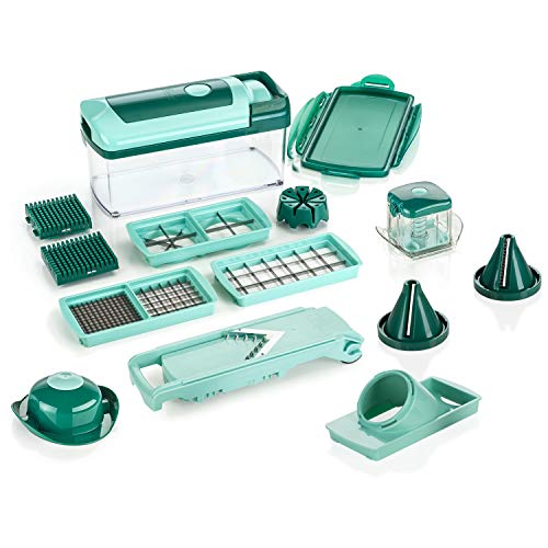 Genius Nicer Dicer Fusion Julietti 16 Teile Alles-Schneider inkl. Slicer 26.5 x 11.5 x 14.5 cm Mintgrün