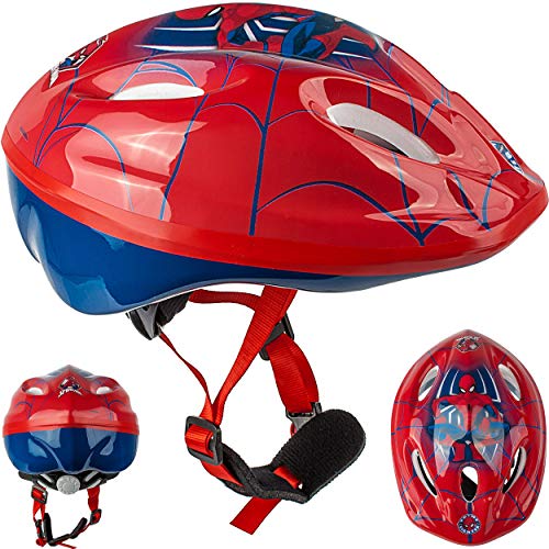 alles-meine.de GmbH Kinderhelm Fahrradhelm - Spyderman - Gr. 52-56 - Circa 3 bis 15 Jahre - Größen verstellbar mitwachsend - TÜV geprüft - Helm - für Roller und Dreirad Lau..