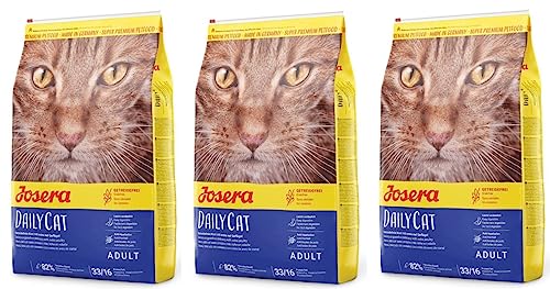 JOSERA DailyCat 3 x 400 g getreidefreies Katzenfutter mit Geflügel Kräutern und Früchten Super Premium Trockenfutter für ausgewachsene Katzen 3er Pack