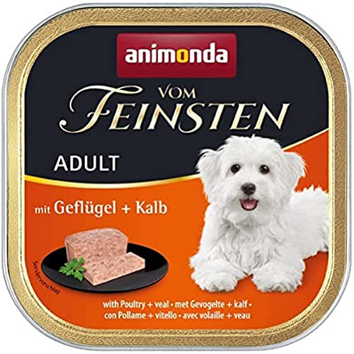 animonda Vom Feinsten Adult Hundefutter Nassfutter für ausgewachsene Hunde Geflügel Kalb 22 x 150 g