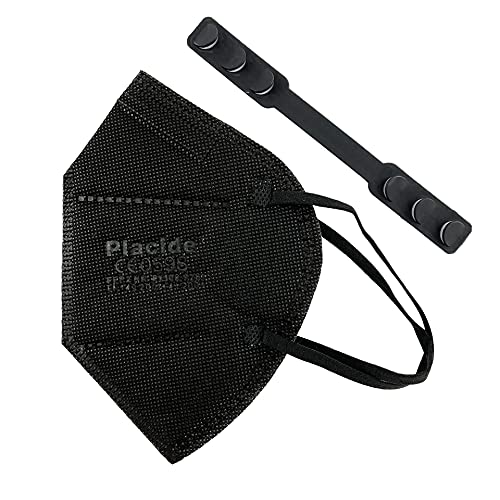 Placide FFP2 Partikelfilter Halbmaske 20 Stück Schwarz Atemschutzmaske EU CE0598 Zertifizierte Mund- und Nasenschutz nach EN149 2001 A1 2009
