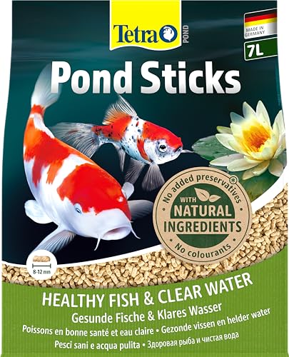 Tetra Pond Sticks - Fischfutter für alle Teichfische unterstützt gesunde Fische und klares Wasser im Teich 7 L Beutel