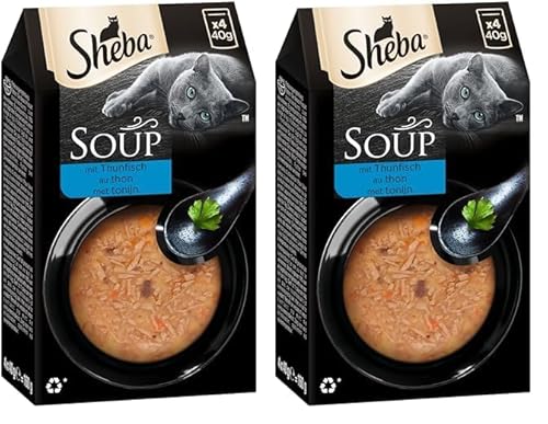 Sheba Multipack Soup - Katzennassfutter im Portionsbeutel - Thunfisch - 40 x 40g Packung mit 2