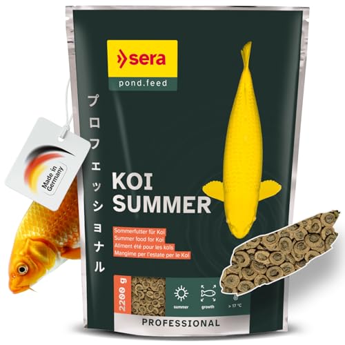 sera KOI Professional Koifutter 2200 g Koi-Fischfutter für den Sommer Koi Futter für Temperaturen über 17 C Geringere Wasserbelastung Weniger Algen
