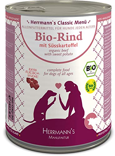 Herrmanns Bio Hundefutter Rind Menu 2 mit Süßkartoffeln Kürbis 800 g 6er Pack 6 x 800 g