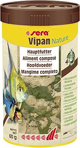 sera Vipan Nature 250   Hauptfutter 4% Insektenmehl prebiotischer Wirkung Flockenfutter fürs Aquarium sehr hoher Futterverwertbarkeit somit weniger Algen
