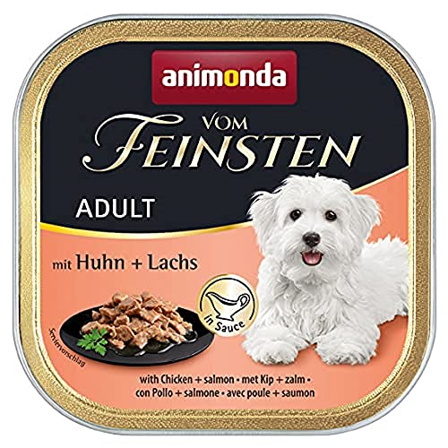 animonda Vom Feinsten Adult Hundefutter Nassfutter fÃ¼r Erwachsene Hunde mit Huhn Lachs in Sauce 22 x 150 g
