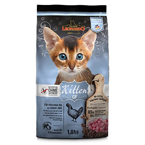 LEONARDO Kitten GF Katzenfutter Kitten 1 8 kg getreidefreies Trockenfutter für Kätzchen bis 1 Jahr Alleinfuttermittel mit frischem Geflügel