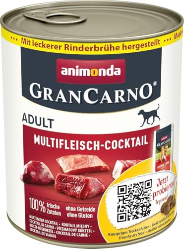  GranCarno Hundefutter für erwachsene verschiedene Sorten 6x 800g Multi Fleischcocktail