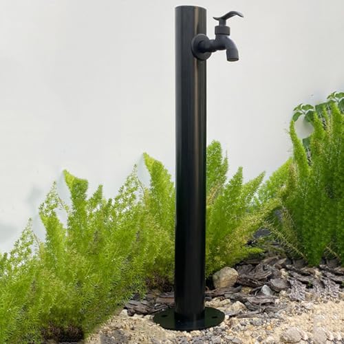 Wasserhahnständer aus Edelstahl für den Außenbereich Vertikale Gartenbrunnenanlage freistehender Schlauchhalter robuster bodenstehender Wasserhahn ideal für Gartenbrunnen und Wasserspi