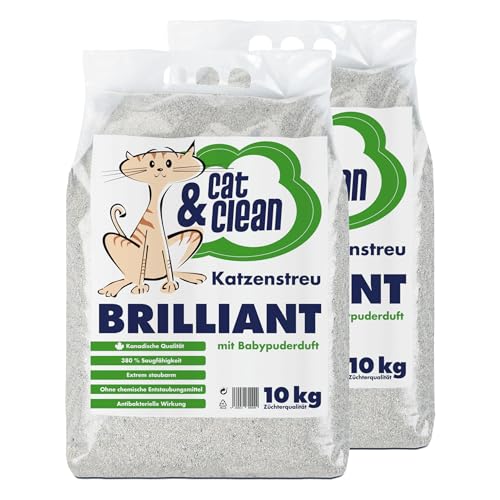 Cat Clean Katzenstreu Der Extraklasse Klumpendes Einstreu Extrem Saugfähig Naturprodukt Aus Bentonit Brilliant Babypuderduft 20