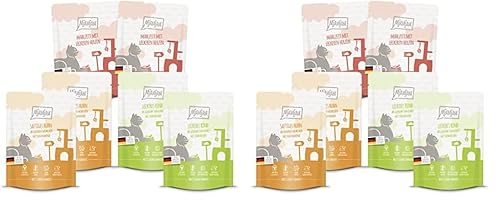 MjAMjAM - 300g Pouchbeutel Mixpaket 1 - Premium Nassfutter für Katzen leckere Mahlzeiten für Deine Katze 6 x 300g Packung mit 2