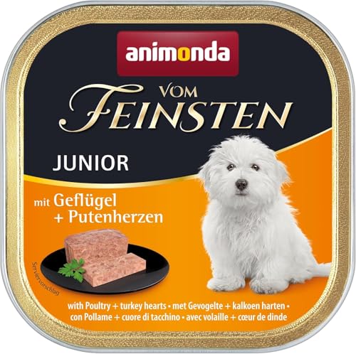  Vom Feinsten Geflügel Putenherzen 22x 150g Welpenfutter für wachsende für fein stückigen Pasteten Getreide