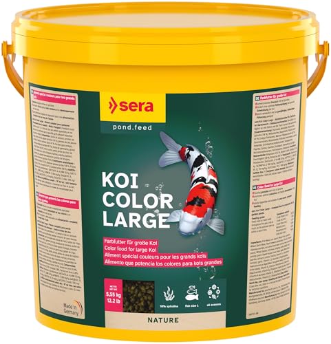  Futter Color Large 21 l 5 55kg Natürliches Koifutter für farbenprächtige ab 25 cm Optimale Farbausprägung mit Spirulina Gammarus Krill Für Gute Wasserqualität im Teich