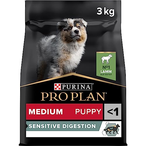 PURINA PRO PLAN Medium Puppy Sensitive Digestion Welpenfutter trocken reich an Lamm 1er Pack 1 x 3 kg