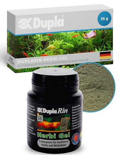 Dupla DuplaRin Herbi Gel I 35 g I Selbsthaftende Futterpaste für Herbivore Fische Wirbellose I Mit Spirulina Seealgen Chlorella Luzerne Mykoprotein Knoblauch I Aquarien Fischfutter
