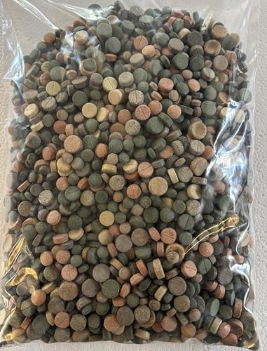 MaxiMix Tablettenmix 13 Sorten Futtertabletten für Zierfische Welse Spirulina Knoblauch Naturfutter Sinkende Futtertabletten trübt das Wasser Nicht 1000 Gr