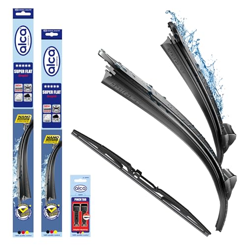 alca Scheibenwischer Set mit Heckscheibenwischer passend für VOLVO XC90 I 08.2004-07.2006 SUPER FLAT Flachbalkenwischer Front- und Heckwischer