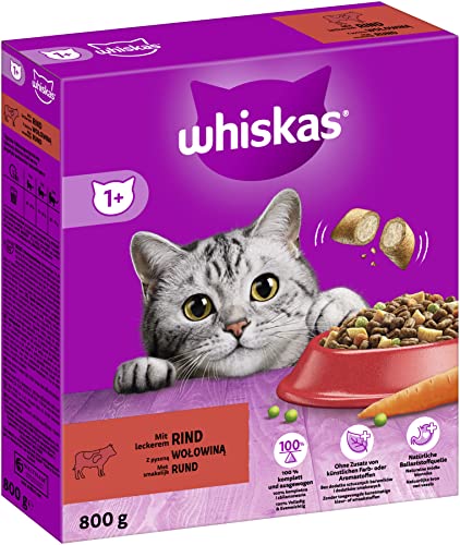 WHISKAS Karton Trocken 1 mit Rind 800g