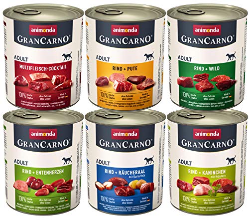 animonda Gran Carno adult Hundefutter Nassfutter für erwachsene Hunde Kräftige Variation 6 x 800 g