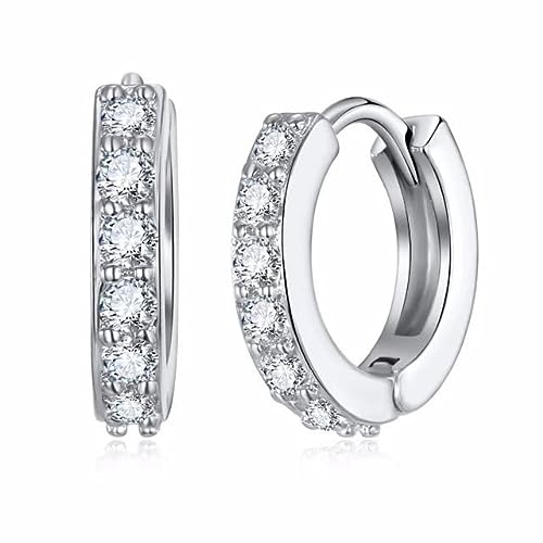 ARTIICTED Ohrring Creole silber mini 925er sterling kristall diamant steine strass weiss