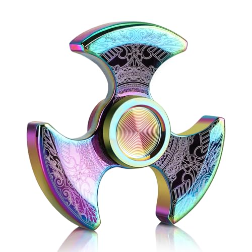 Coolden Fidget Spinner Metal Fidget Toys Focus Hand Spinner Leise 3-5Min Hochwertig Anti Stress Sensorisches Spielzeug Cool EDC Hand Kreisel für Büro Schule Geschenk für Kinder Erwachsene Bunt