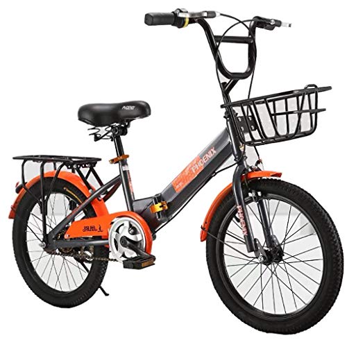 ZSH Faltbare Kinderkind Bike des Mädchens des Freestyle Jungen 3 Farben 16 20 mit Stabilisatoren und Korb Color B Size 18inch