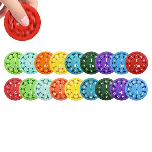 Gxdamxz Mathe Fidget Spinner Rechenwirbel Montessori für Interaktives Lernen Multiplizieren Division Addition Subtraktion 18 Stück
