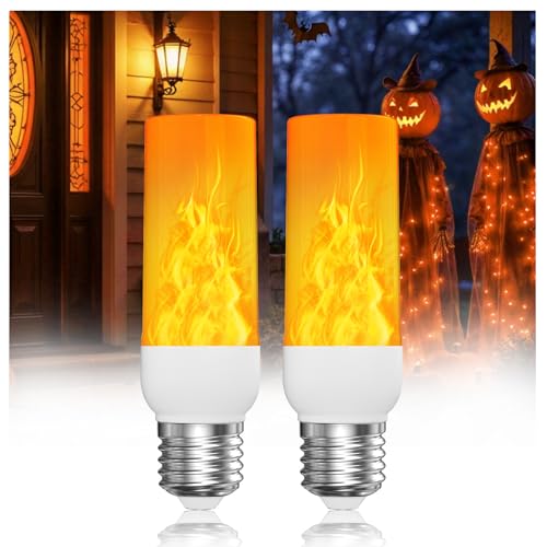 BrightArk Flammen Glühbirne E27 Flammeneffekt Licht Flackernde Licht Effekt 3W LED Außenleuchte Flackerlicht 1300K Warmweiß mit 3 Beleuchtungsmodi für Halloween Haus Garten Party Hochzeit Deko
