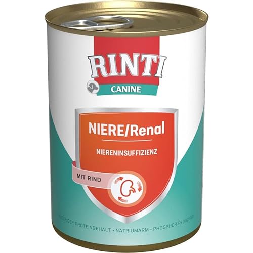Rinti Hundenassfutter Dose Canine Niere Renal Rind 12x 400g