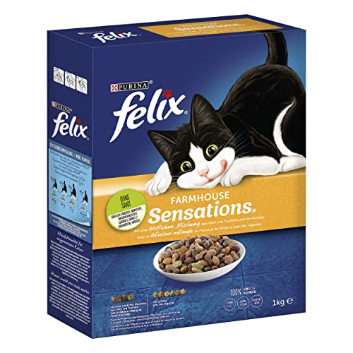 FELIX Farmhouse Sensations Katzenfutter trocken Huhn und Truthahn 1er 1x 1kg