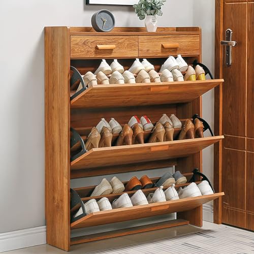  3 Klappen schmal shoe cabinet schmal platzsparend Schuhaufbewahrung für max. 20 Paar Schuhe 80 24 120 S