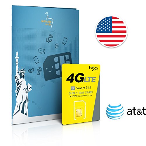 H2O Prepaid-SIM-Karte USA AT T-Netzwerk 6 GB 4G LTE Unbegrenzte internationale Anrufe und SMS 30 Tage